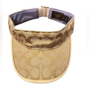 Coach~Monogram Signature 
Tan/Cream Visor 
Unisex
OS